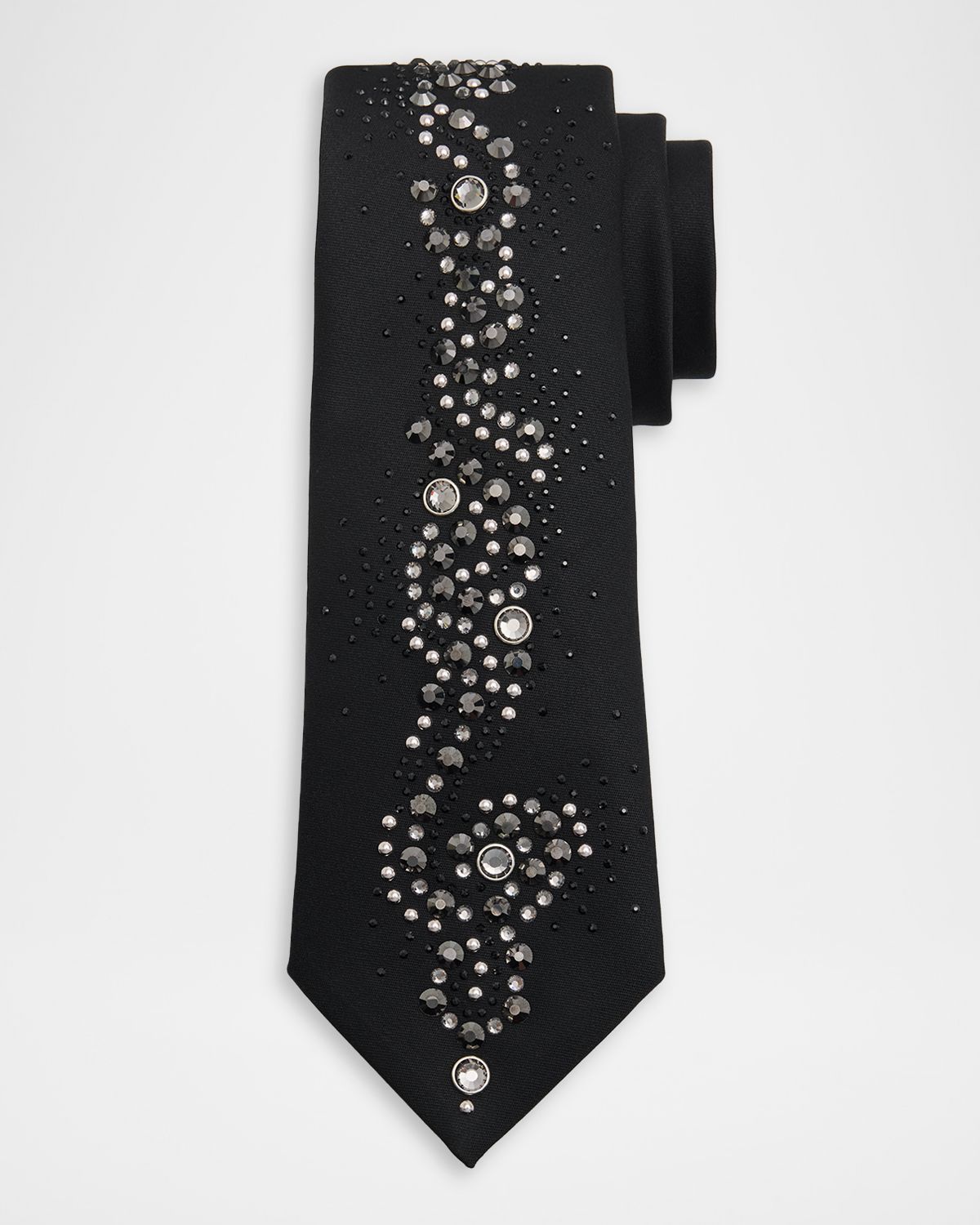 Versace Men 's Wool Blend Medusa Rhinestone-Embellished Tie