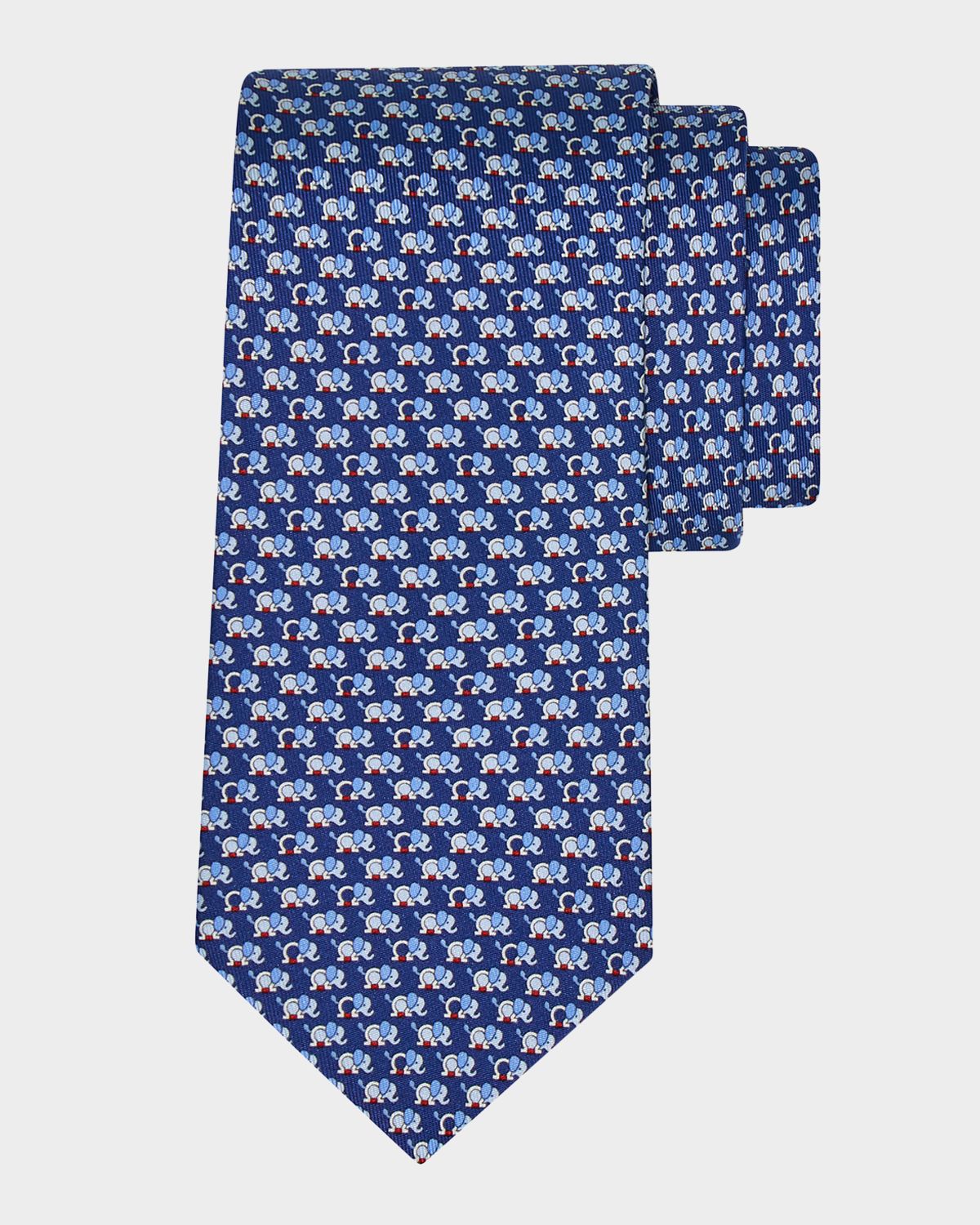 Ferragamo Men 's Orazio Gancio-Elephant Silk Tie | Thumbnail 5 Ferragamo Men 's Orazio Gancio-Elephant Silk Tie | Thumbnail 5