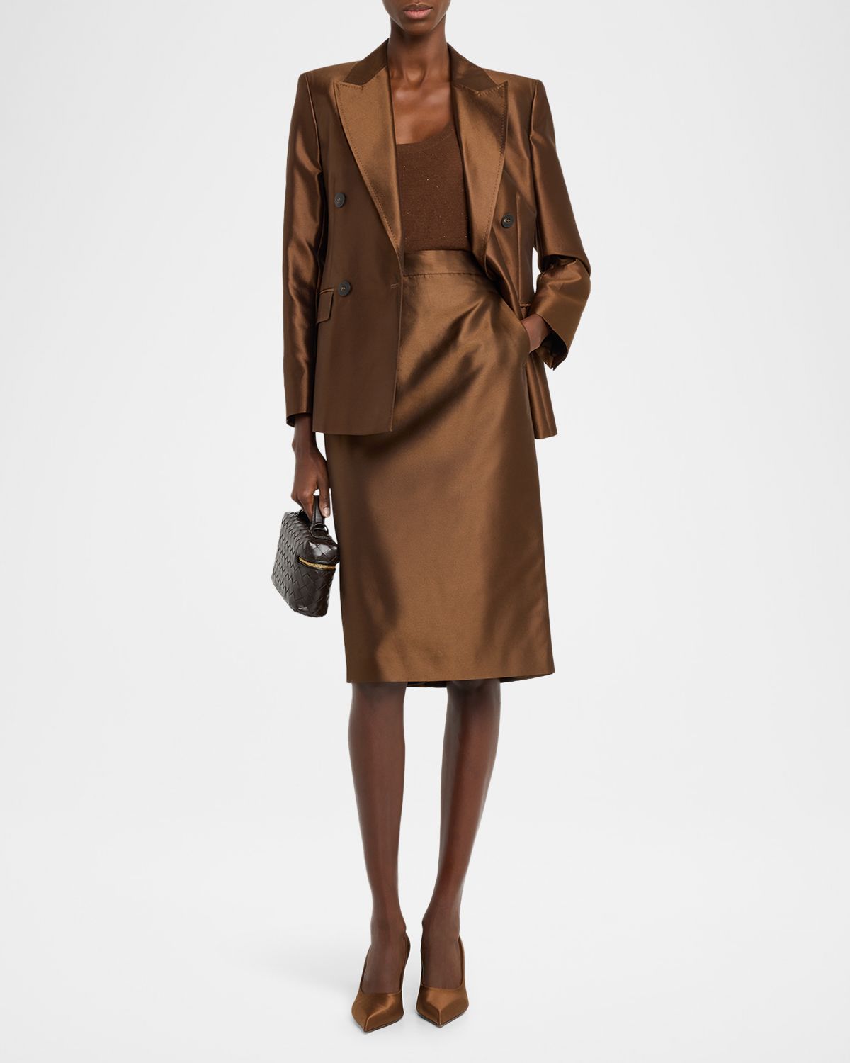 Max Mara Studio Cotton-Silk Pencil Skirt