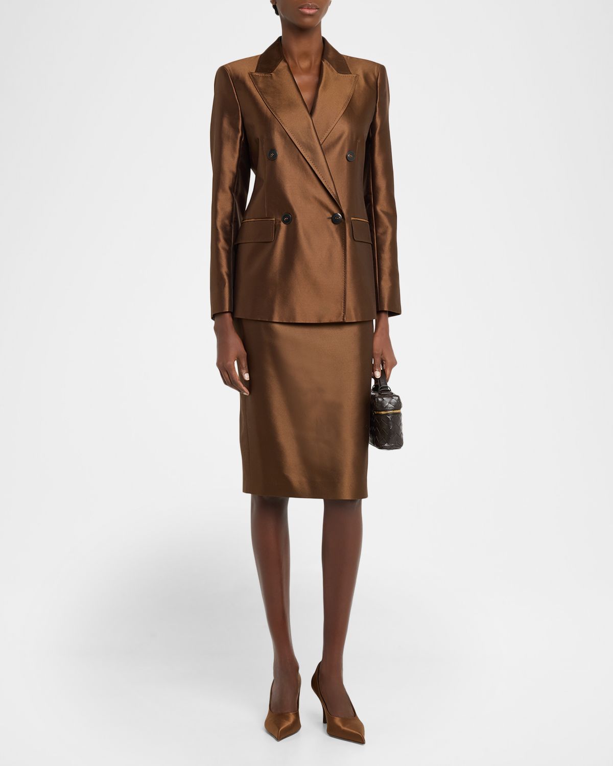 Max Mara Studio Shiny Double-Breasted Blazer