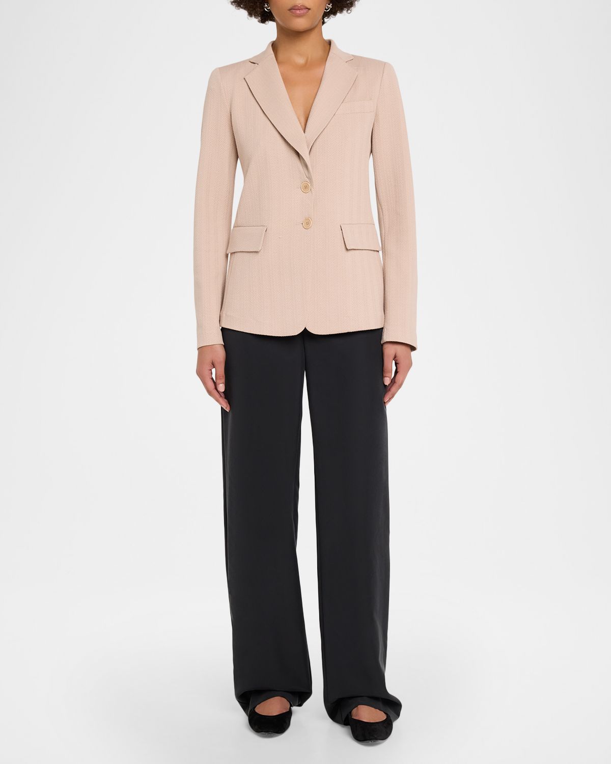 Emporio Armani Chevron Jersey Single-Breasted Jacket