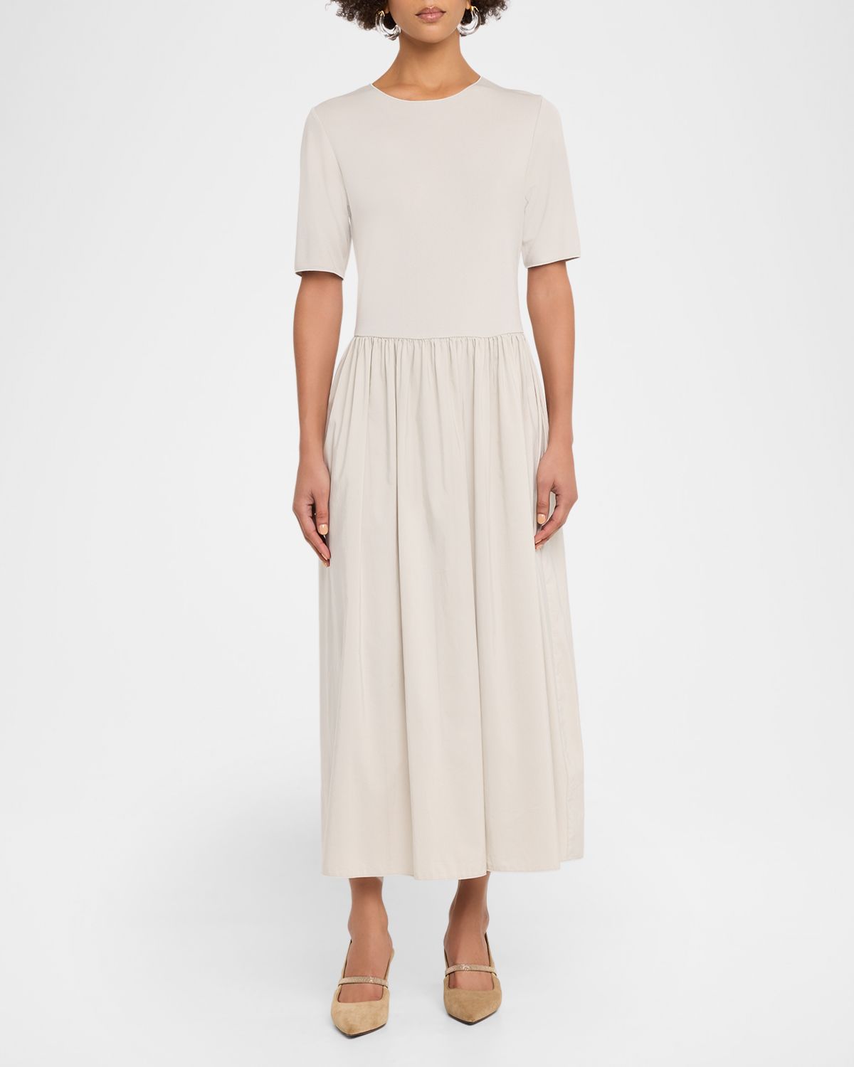 Emporio Armani Short-Sleeve Interlock Long Dress