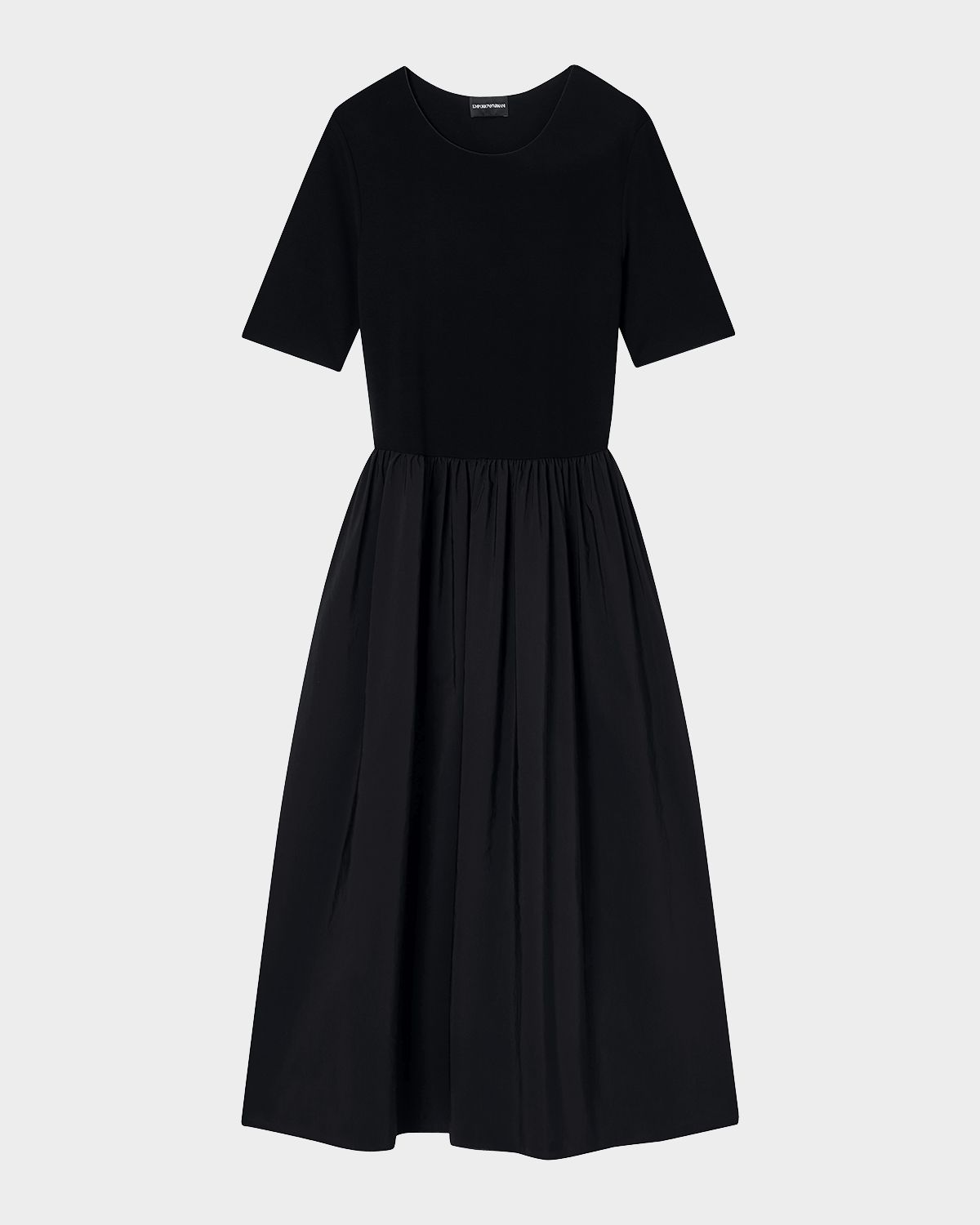 Emporio Armani Viscose Jersey & Taffeta Midi Dress