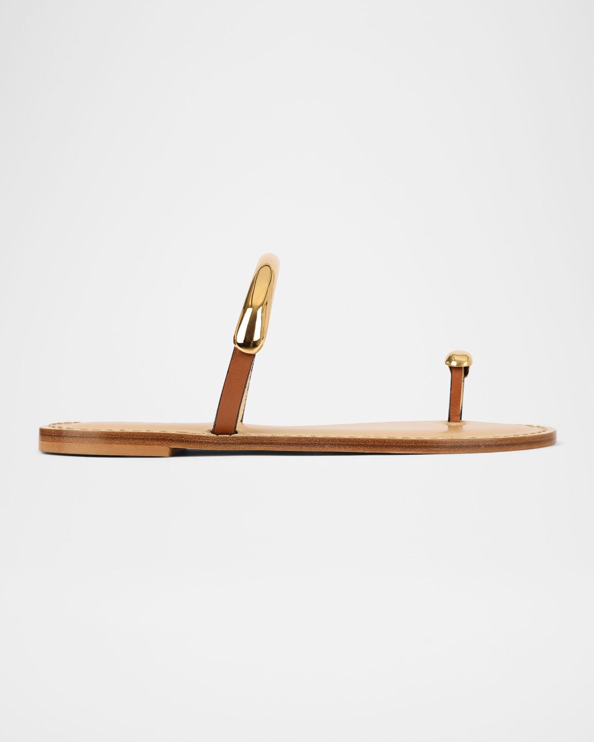 AMANU The Samburu Leather Toe-Ring Flat Sandals