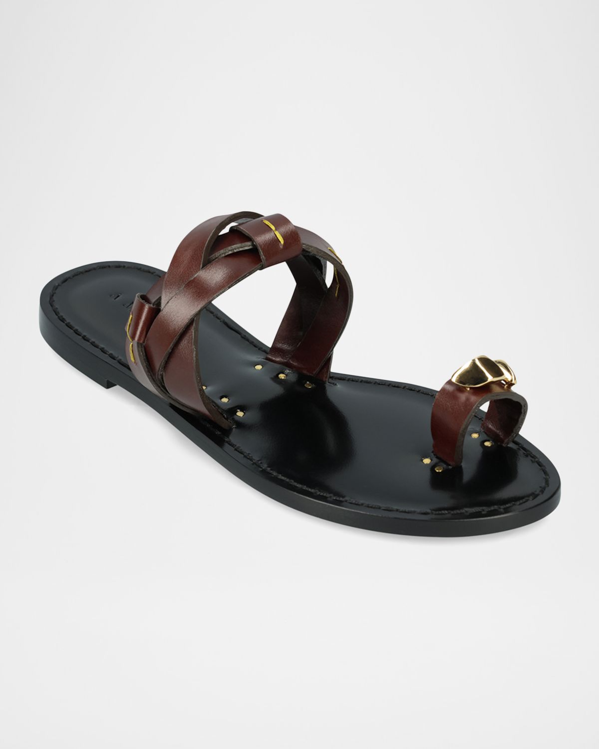 AMANU The Lagos Leather Toe-Ring Sandals