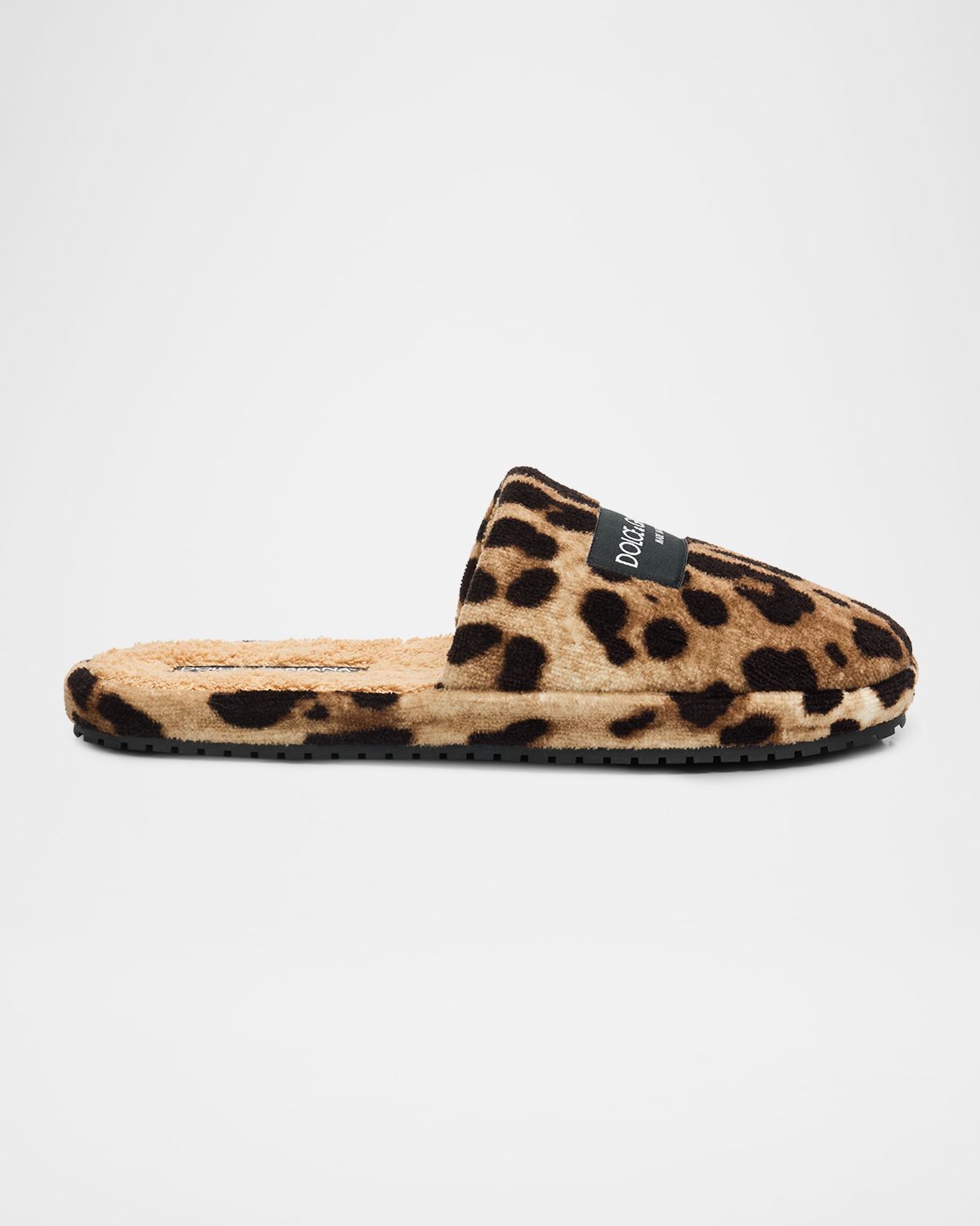 Dolce & Gabbana Men 's Leopard-Print Terrycloth Slippers