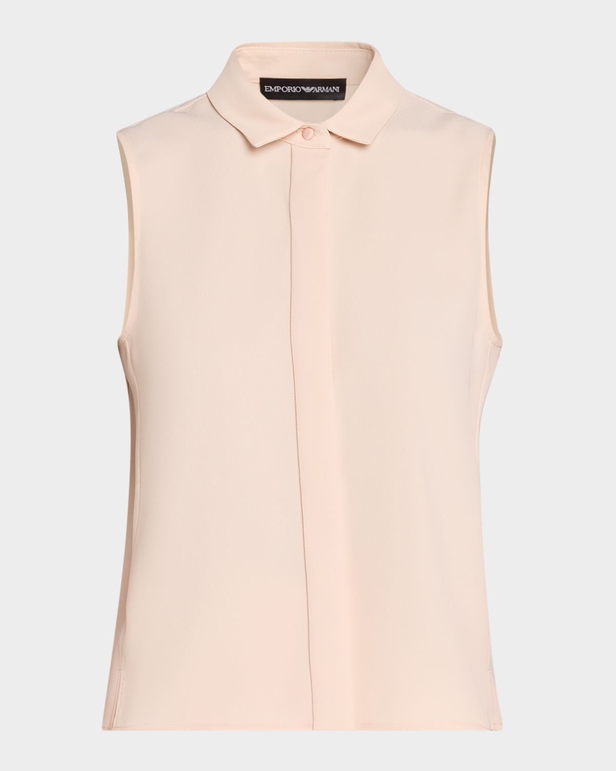 Emporio Armani Sleeveless Technical Gabardine Shirt