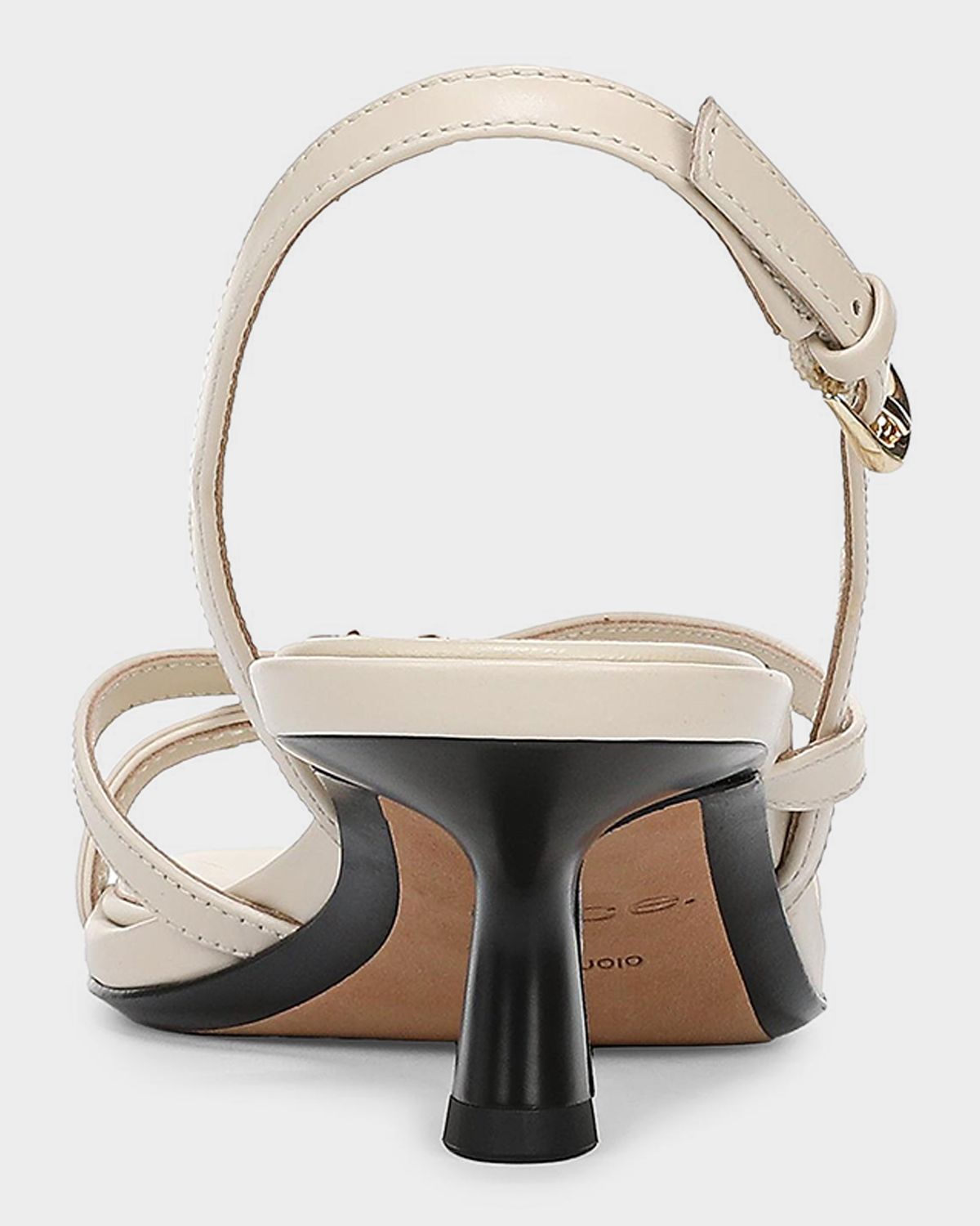 Vince Tali Leather Kitten-Heel Slingback Sandals