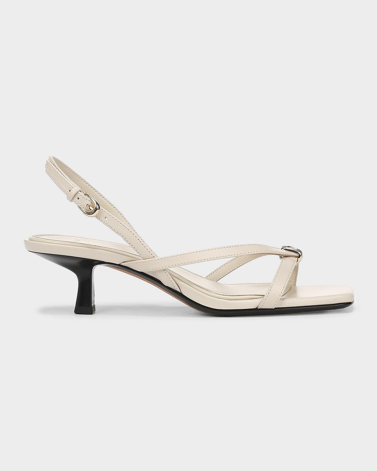 Vince Tali Leather Kitten-Heel Slingback Sandals