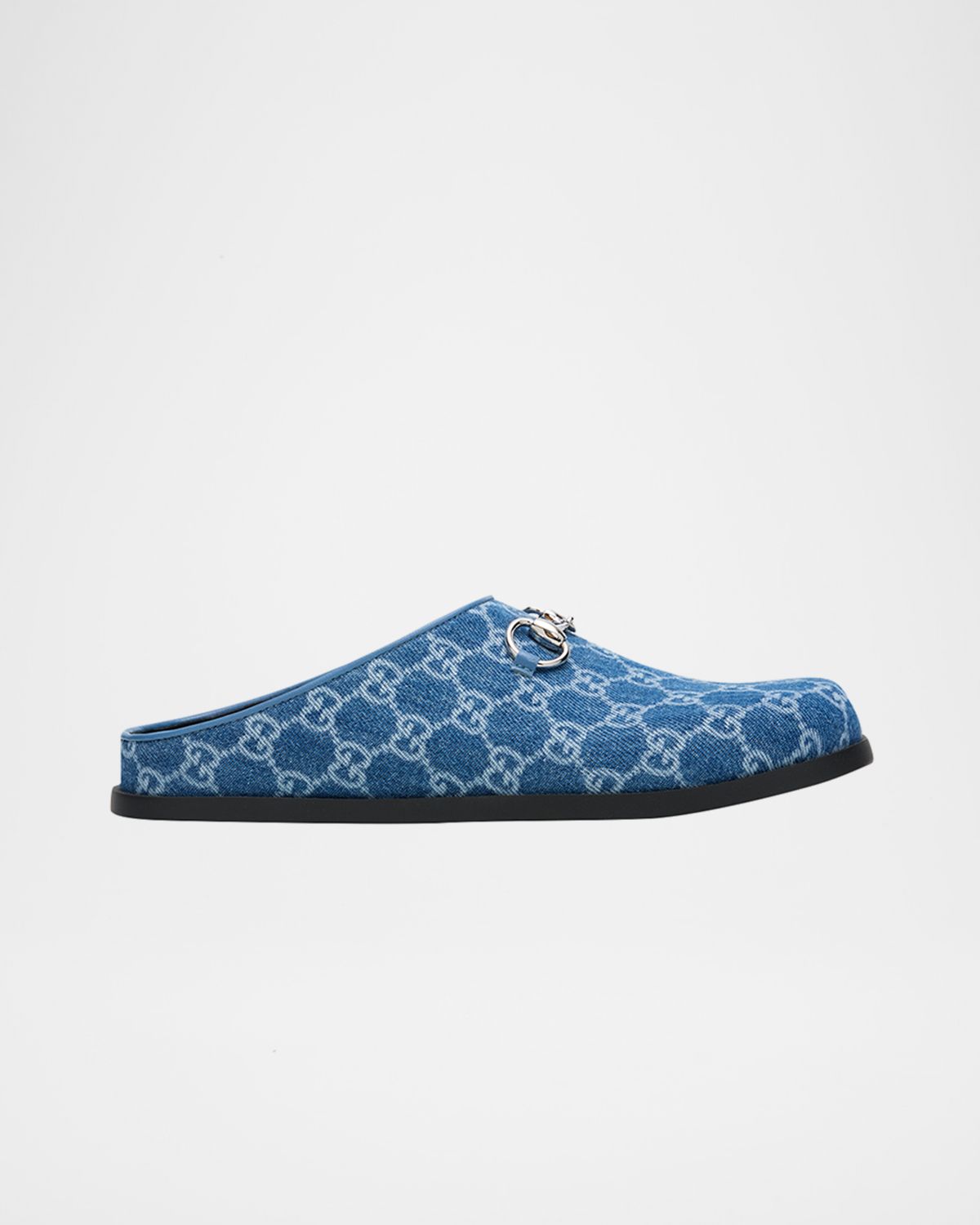 Gucci GG Denim Mules with Horsebit