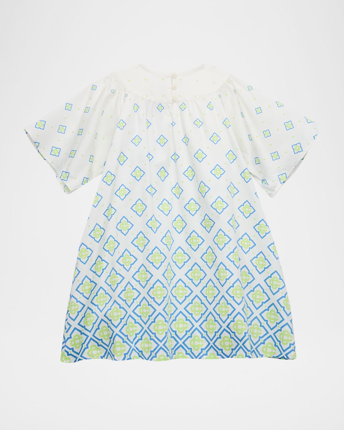 CASABLANCA Girl 's Monogram Degrade Cotton Dress, Size 3-14