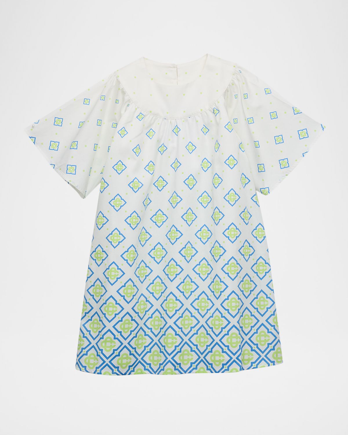 CASABLANCA Girl 's Monogram Degrade Cotton Dress, Size 3-14