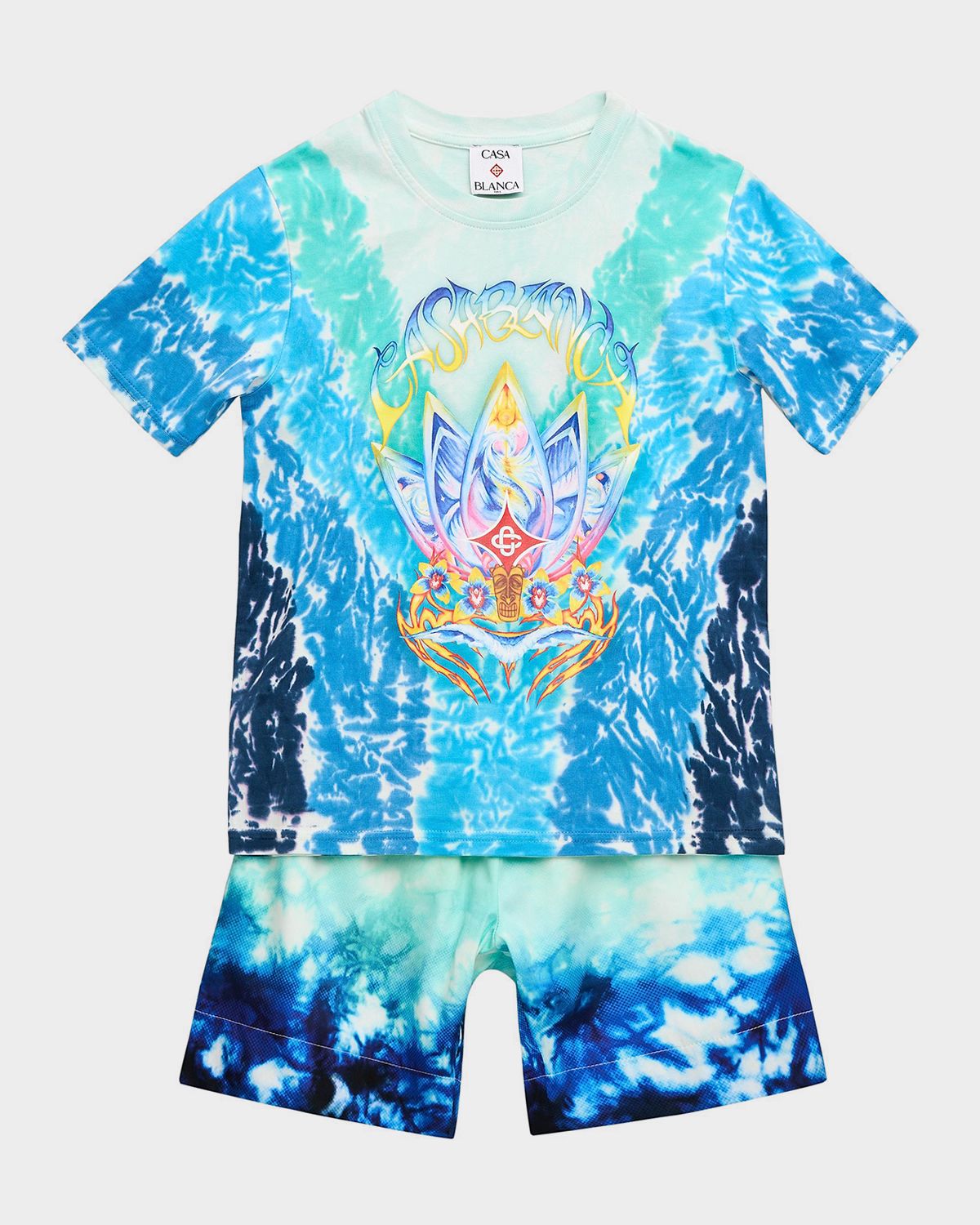 CASABLANCA Boy 's Surf Lotus Cotton Shorts, Size 3-14