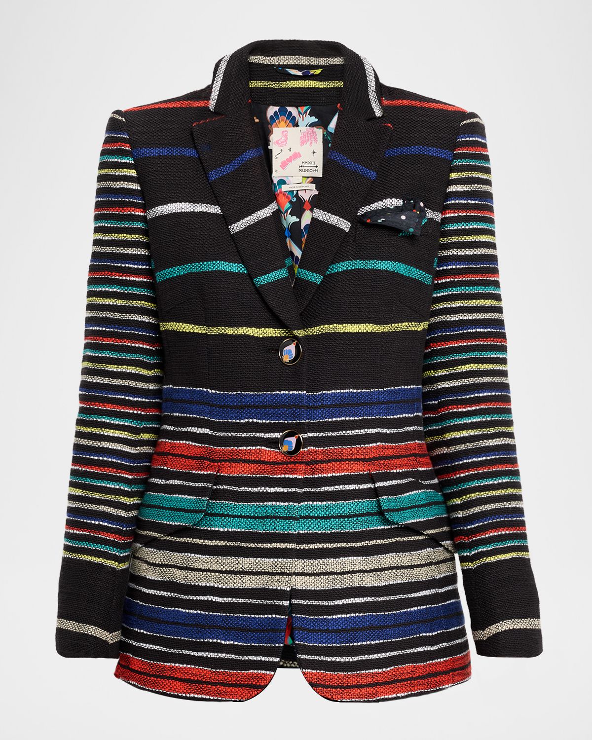 Maison Common Striped Cotton-Blend Single-Breasted Blazer