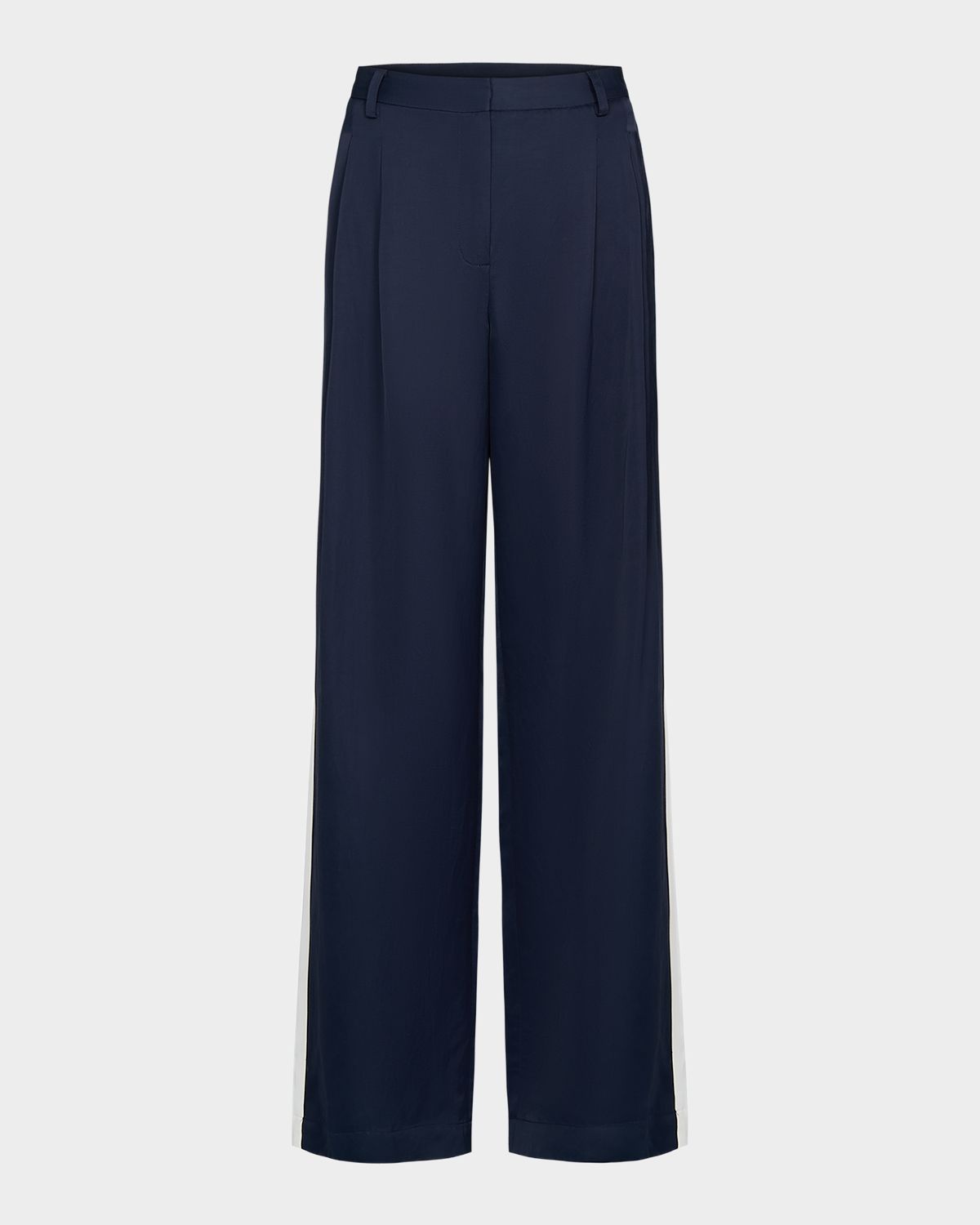 TWP Sulli Pants with Tux Stripes in Coated Viscose Linen