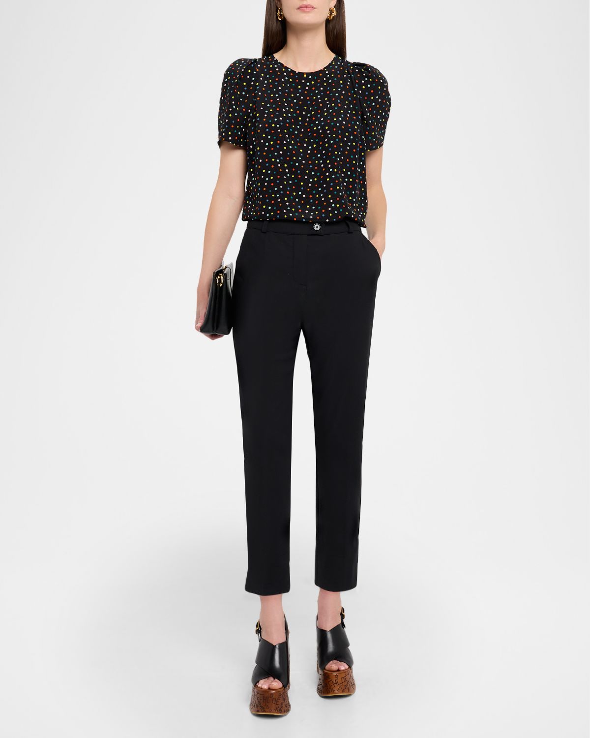 Maison Common Polka Dot Silk Blouse