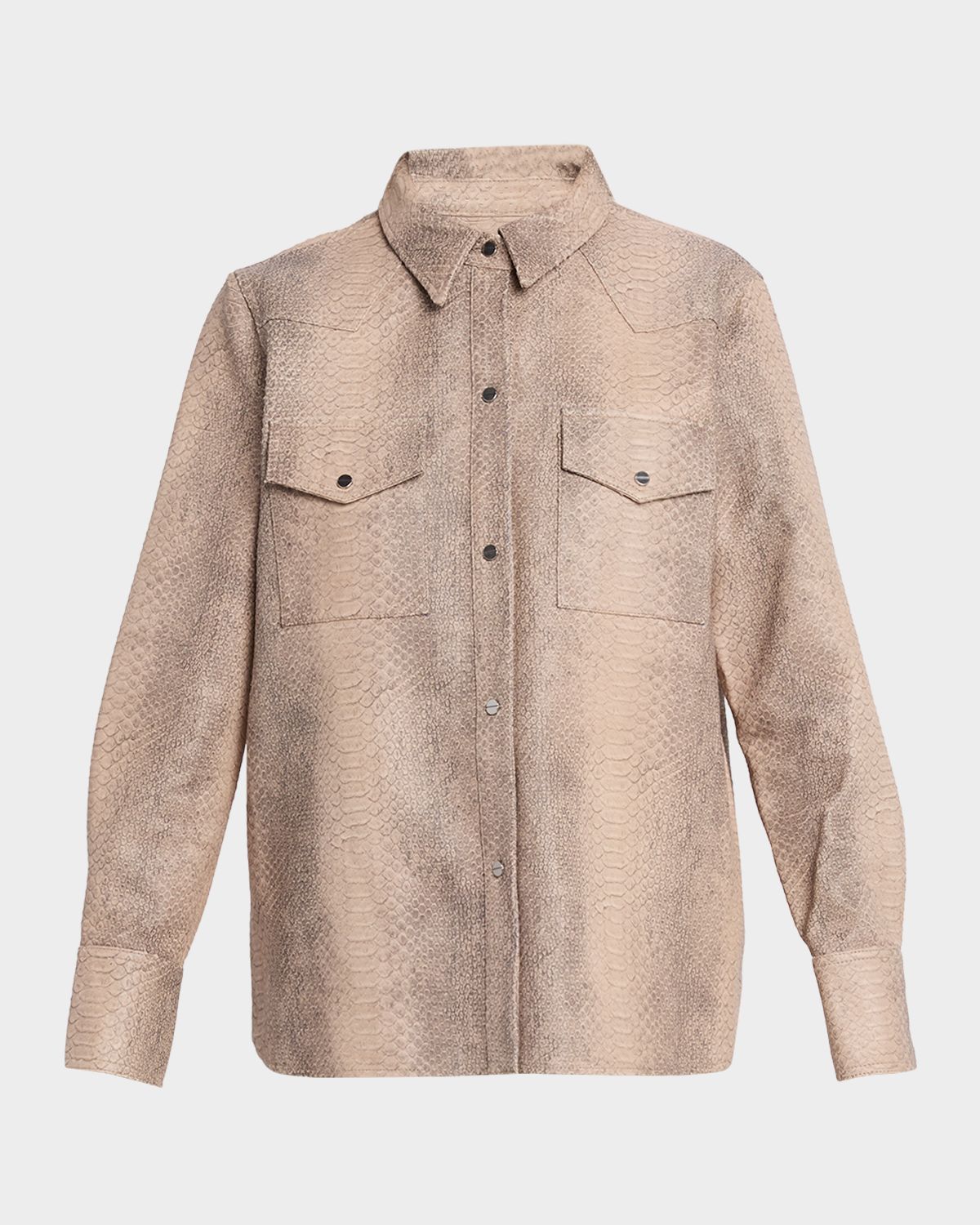 TWP Ranchers Daughter Embossed Python Leather Shirt