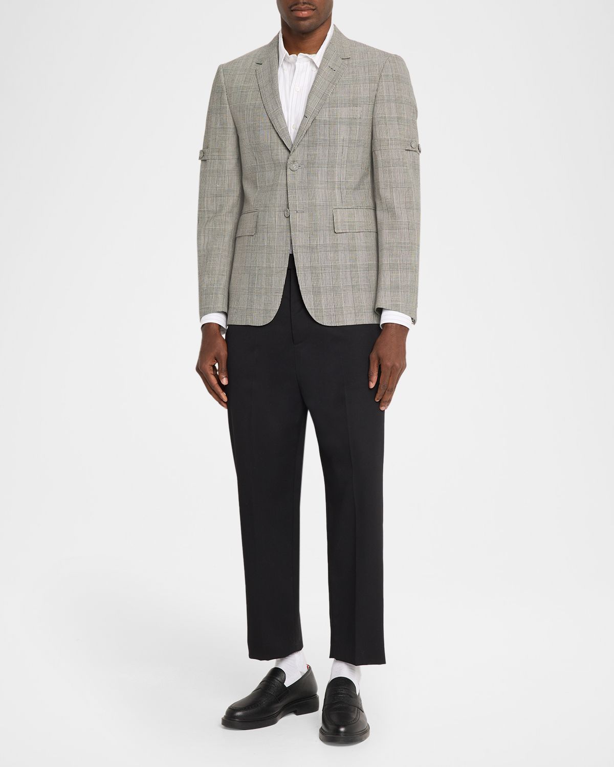 Thom Browne Men 's Fit 1 Single-Breasted Prince of Wales Sport Coat | Thumbnail 9 Thom Browne Men 's Fit 1 Single-Breasted Prince of Wales Sport Coat | Thumbnail 9