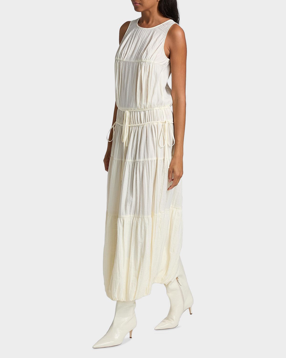 Co Soft Pleated Turn Up Midi Dress