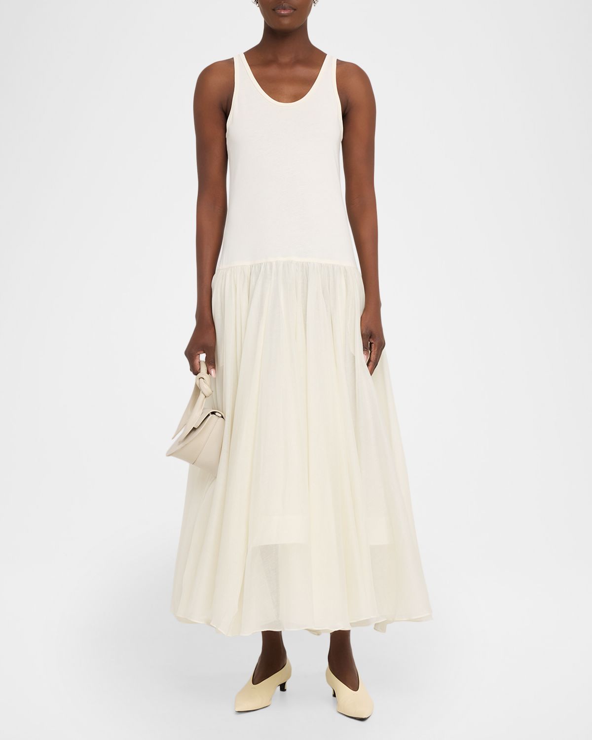 Co Crinoline Layered Drop-Waist Maxi cktail Dress