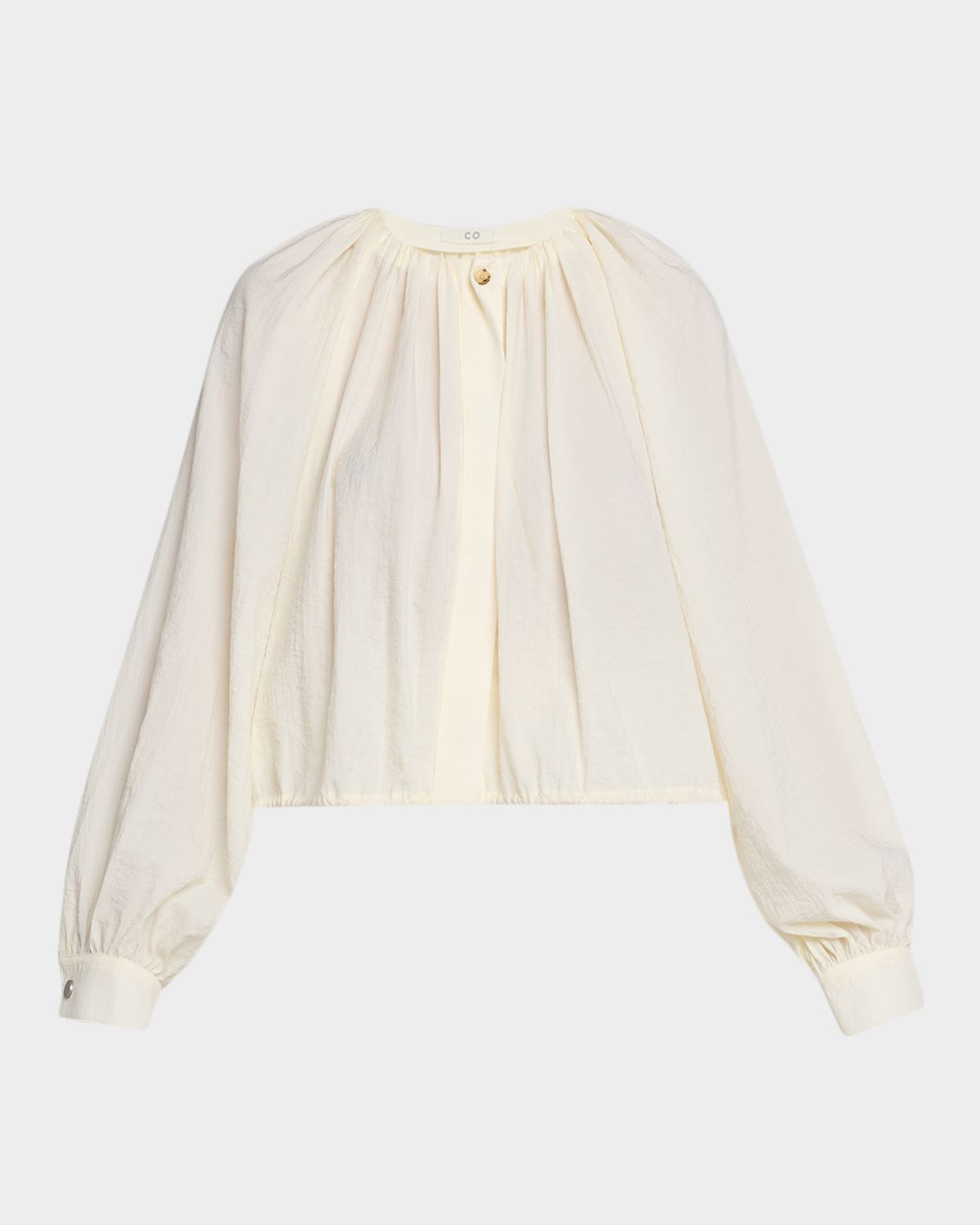 Co Gathered Drawstring-Hem Blouson Shirt