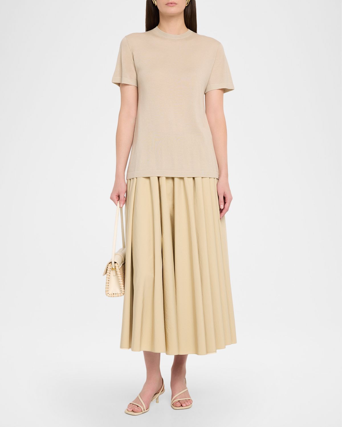 Co Cashmere Knit Short-Sleeve Shirt