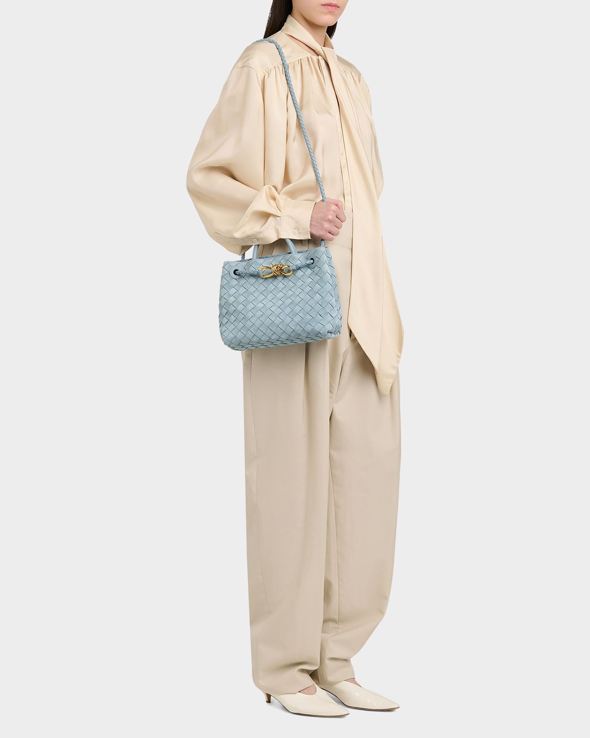 Bottega Veneta Andiamo Suede Top-Handle Bag