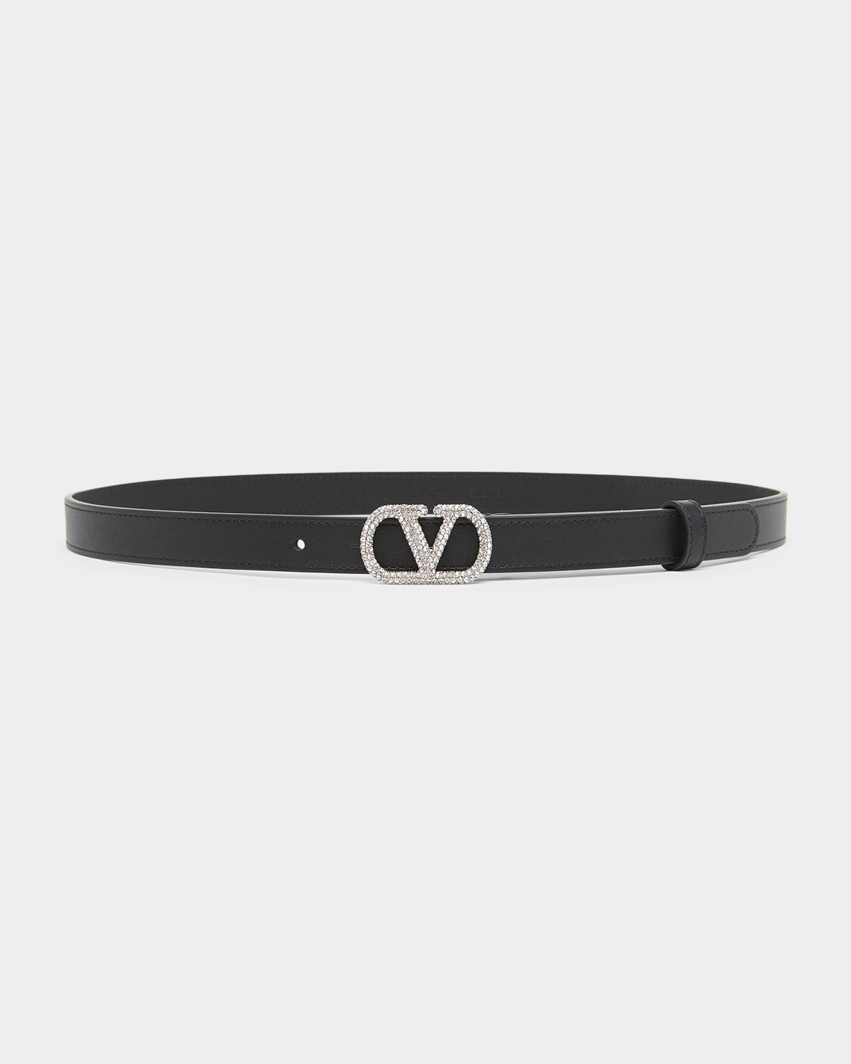 Valentino Garavani Crystal VLogo Leather Belt, 20mm | Thumbnail 3 Valentino Garavani Crystal VLogo Leather Belt, 20mm | Thumbnail 3