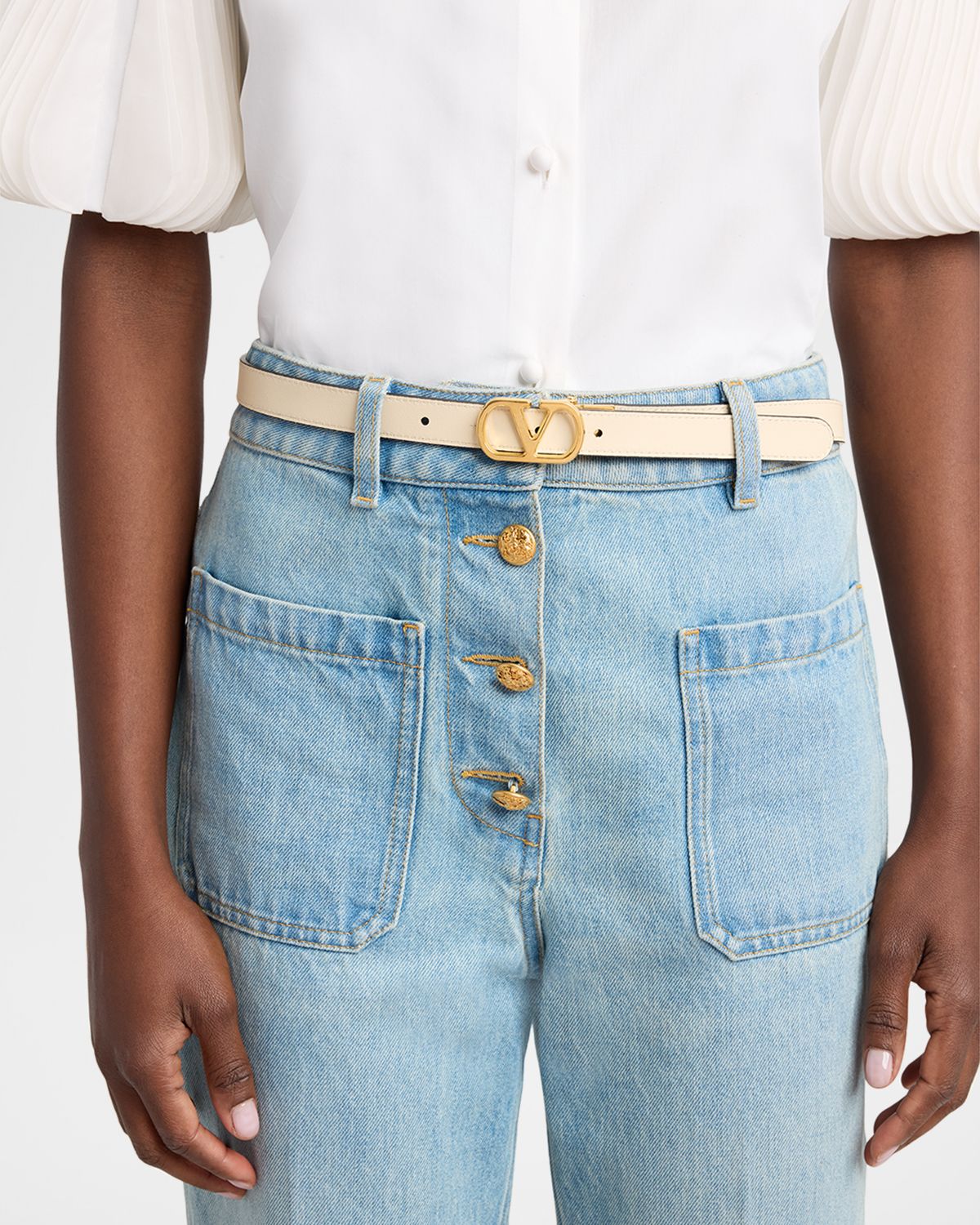 Valentino Garavani VLogo Signature Reversible Calfskin Belt, 20mm