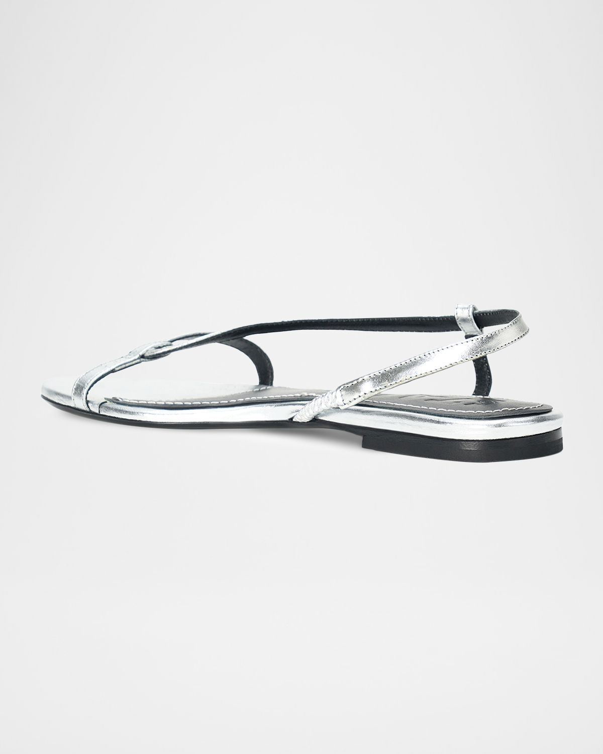 STAUD Louden Metallic Leather Sandals