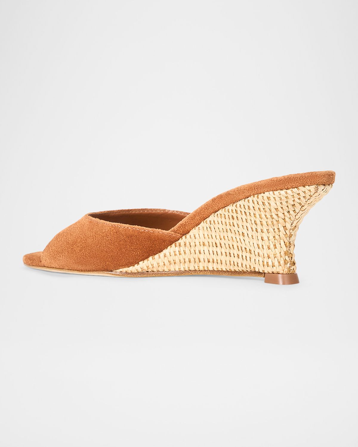 STAUD 60mm Brigitte Suede Wedge Mules