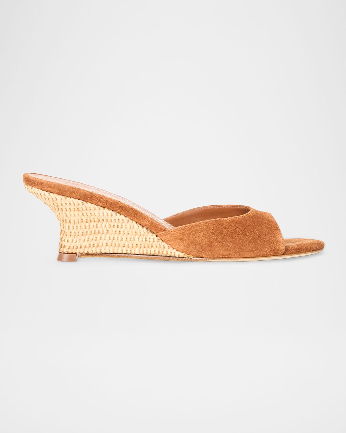 STAUD 60mm Brigitte Suede Wedge Mules