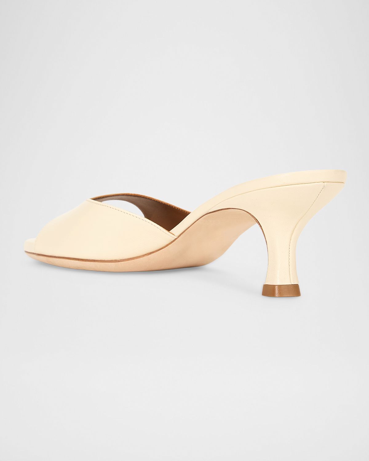 STAUD 60mm Brigitte Leather Kitten-Heel Mules