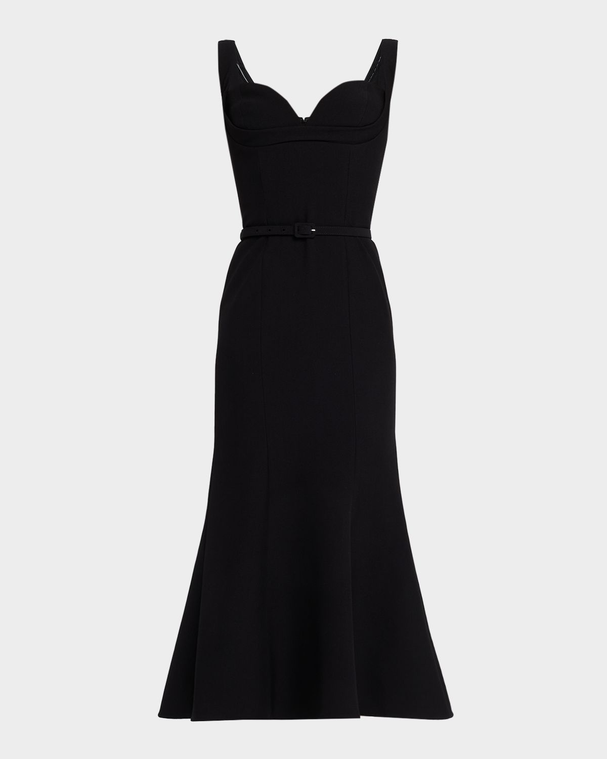 Roland Mouret Sleeveless Belted Fit-And-Flare Midi Dress