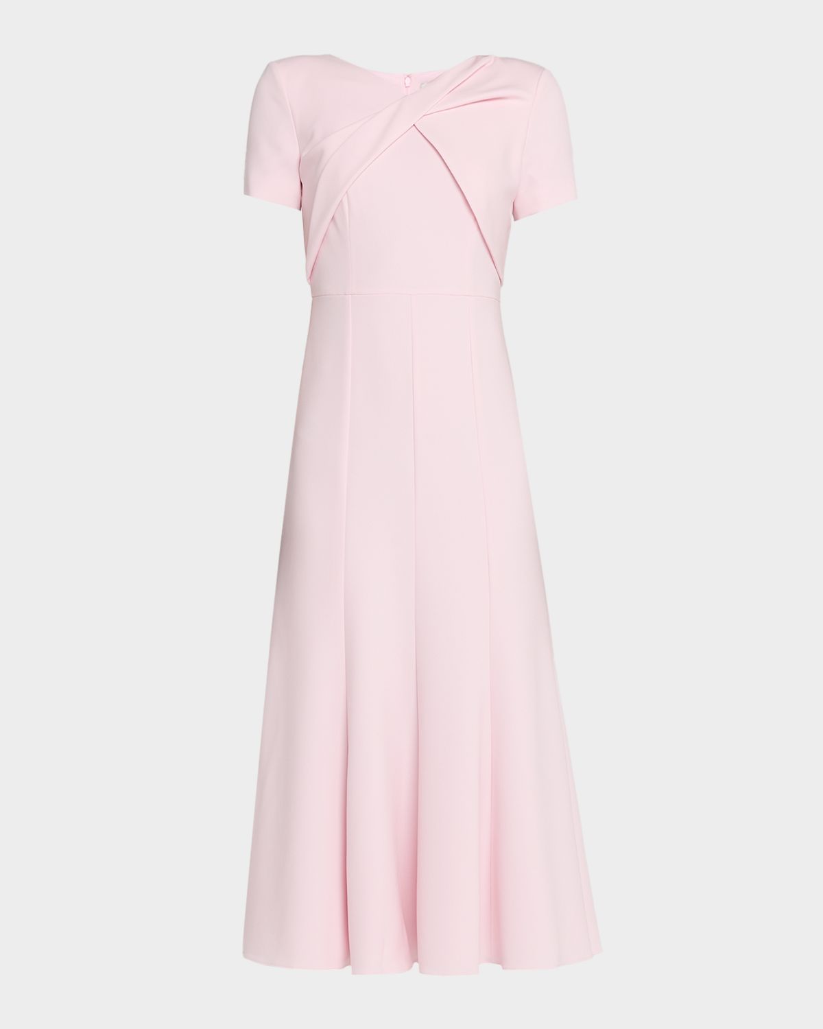 Roland Mouret Twist Draped Short-Sleeve Midi Dress