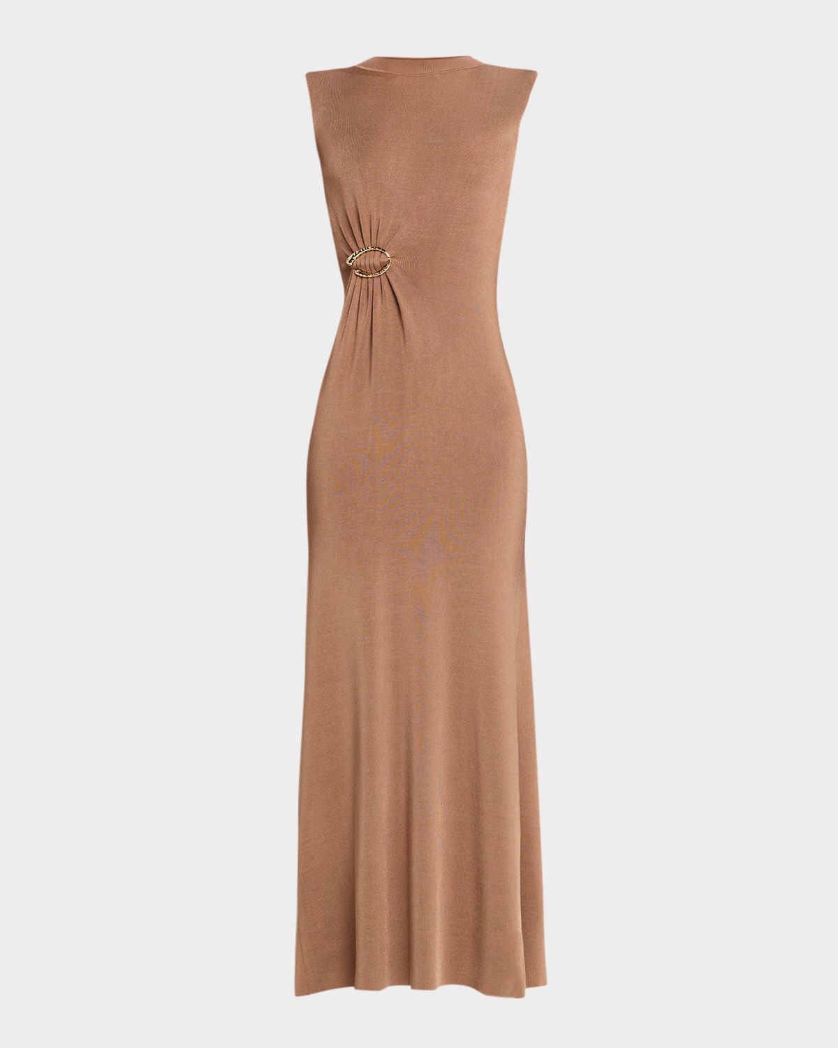 Roland Mouret Sleeveless Gathered-Waist Viscose Knit Maxi Dress