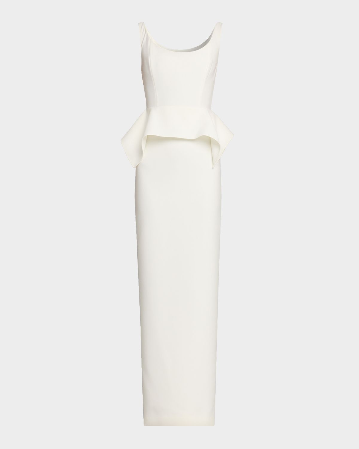 Roland Mouret Wide-Neck Peplum Column Gown