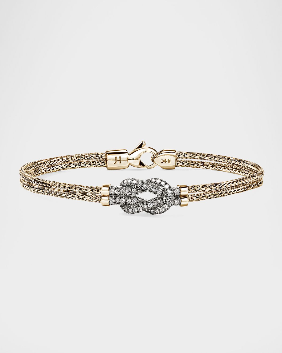 John Hardy Love Knot Diamond and 14K Yellow Gold Chain Bracelet, 3.6mm