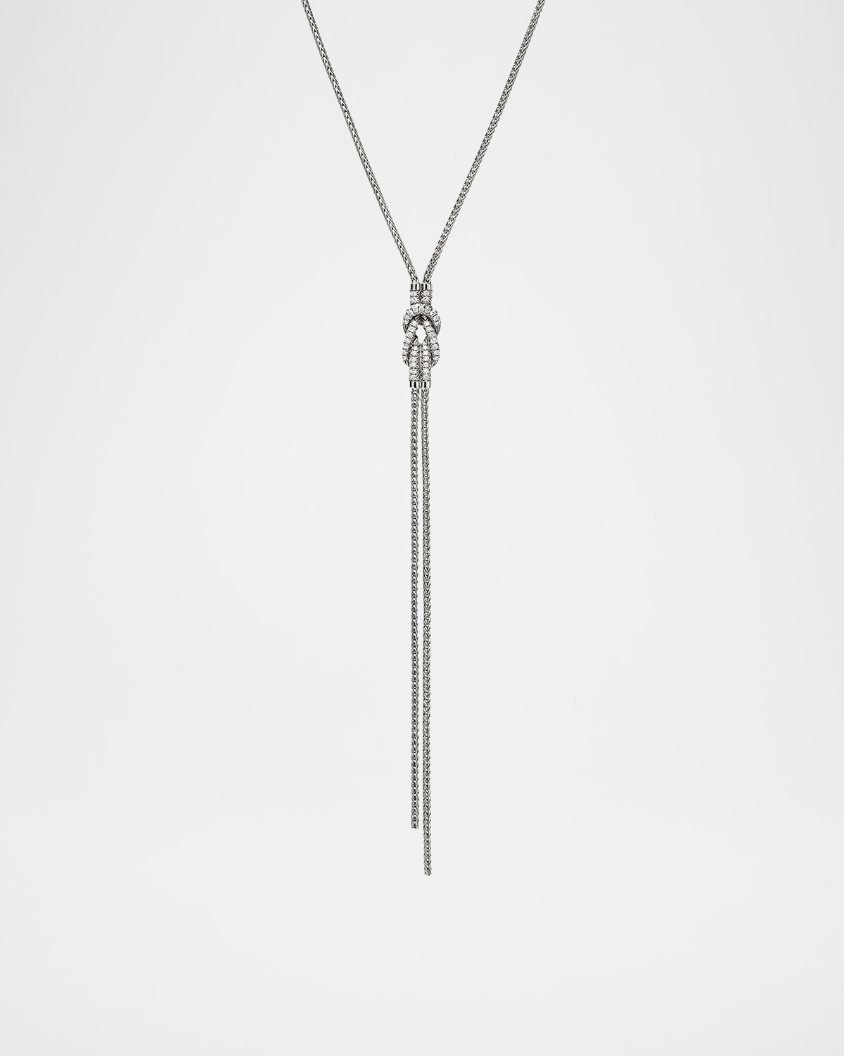 John Hardy Sterling Silver Pave Love Knot Y Necklace