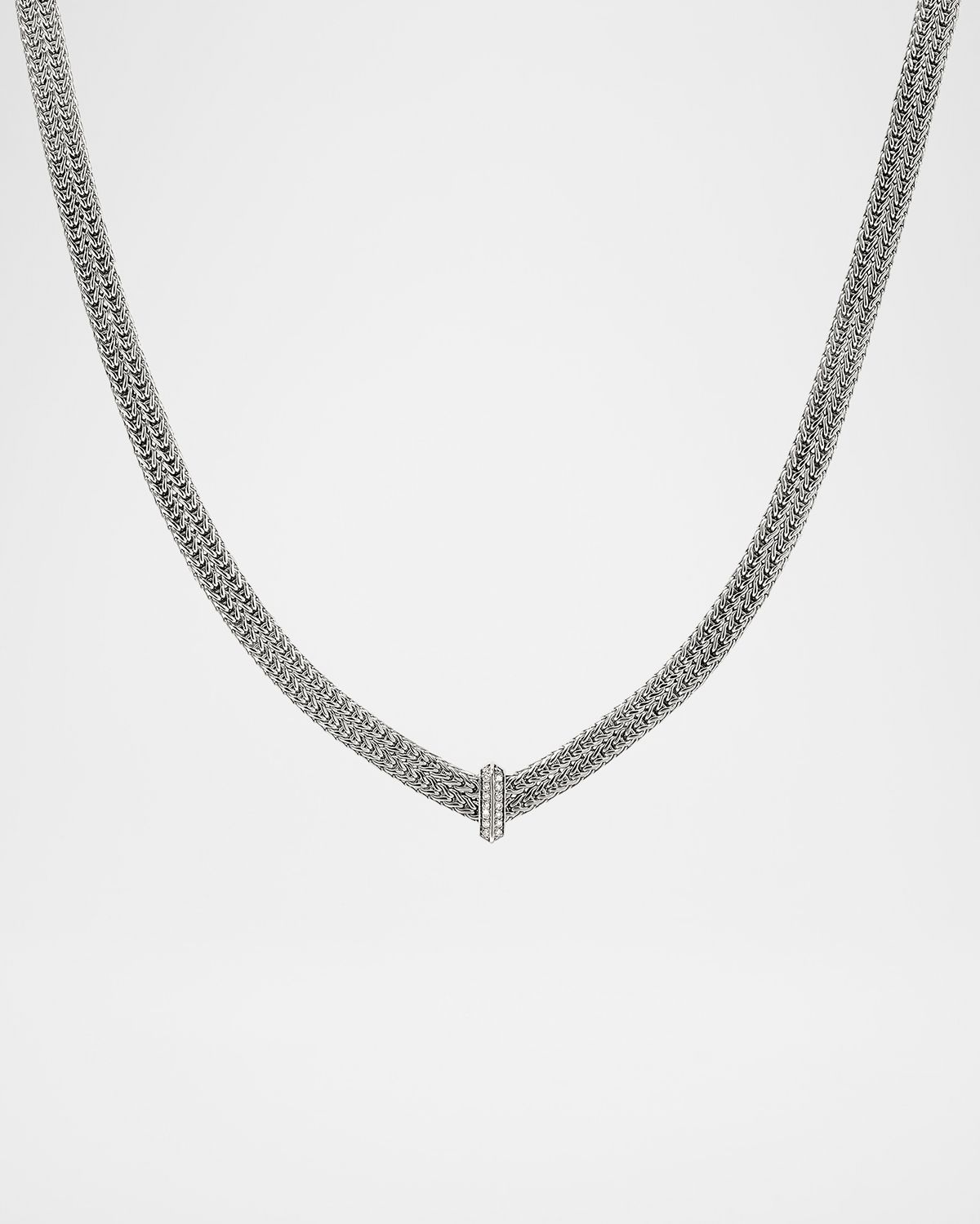 John Hardy Icon Link Sterling Silver Necklace with Diamonds, 6mm