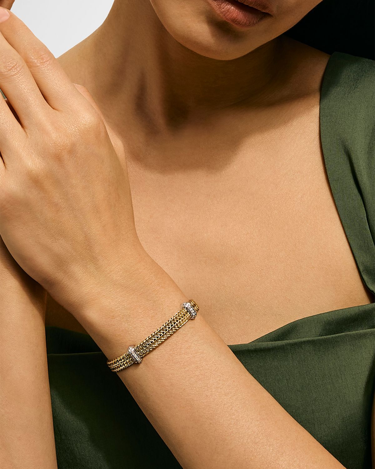 John Hardy Icon Link 14K Yellow Gold and Diamond Bracelet, 6mm