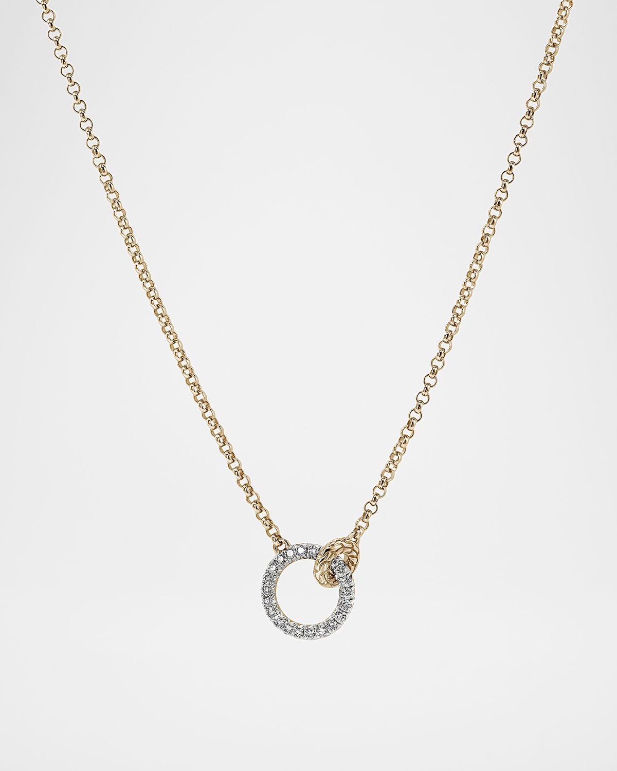 John Hardy JH Essential 14K Yellow Gold Diamond Pave Necklace, 2mm