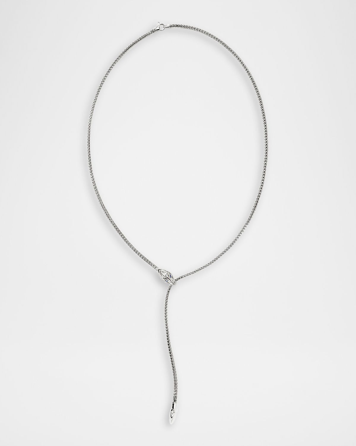 John Hardy Naga Sterling Silver Lariat Necklace with Blue Sapphires, 2.5mm