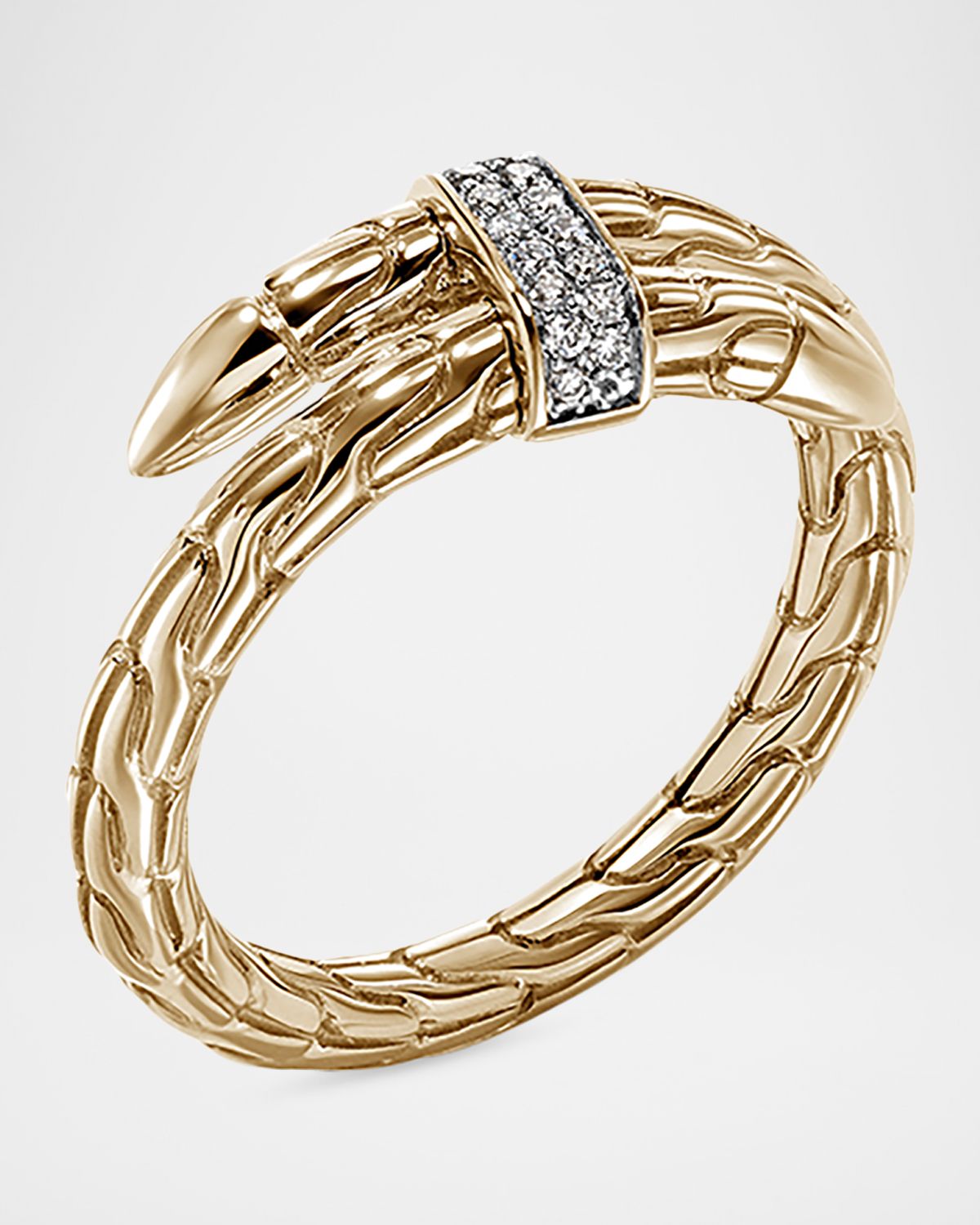 John Hardy 14K Yellow Gold Diamond Pave Spear Ring