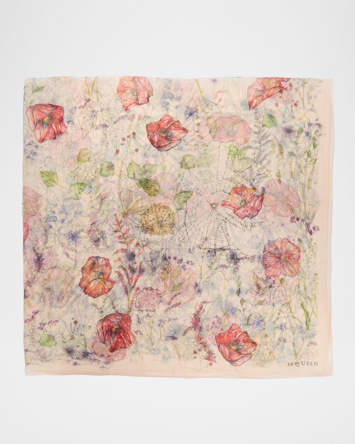 McQueen Skull & Spider Floral Scarf | Thumbnail 5 McQueen Skull & Spider Floral Scarf | Thumbnail 5