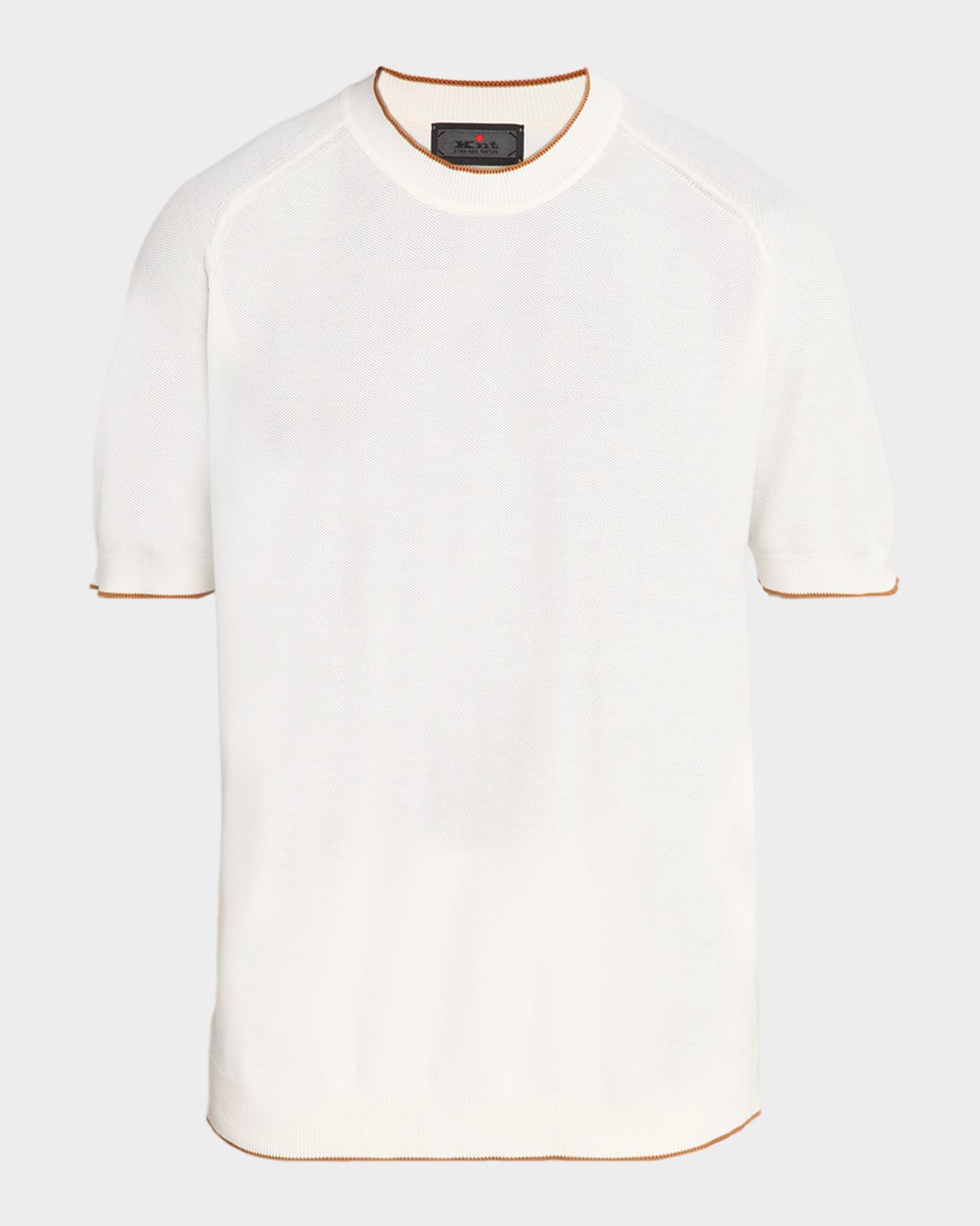 Kiton Men 's Cotton Pique Short-Sleeve Crewneck Sweater