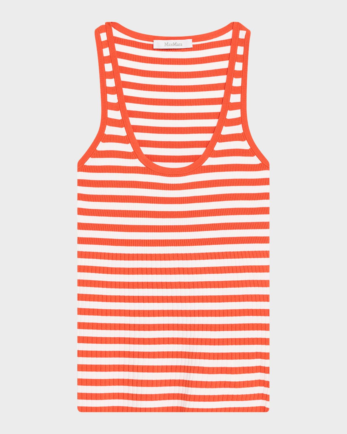 Max Mara Coral Striped Rib Tank Top