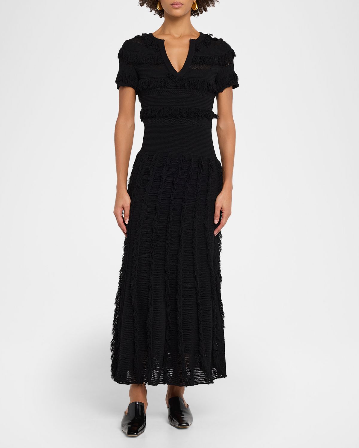 Max Mara Sleeveless Geometric-Print Jersey Midi Dress