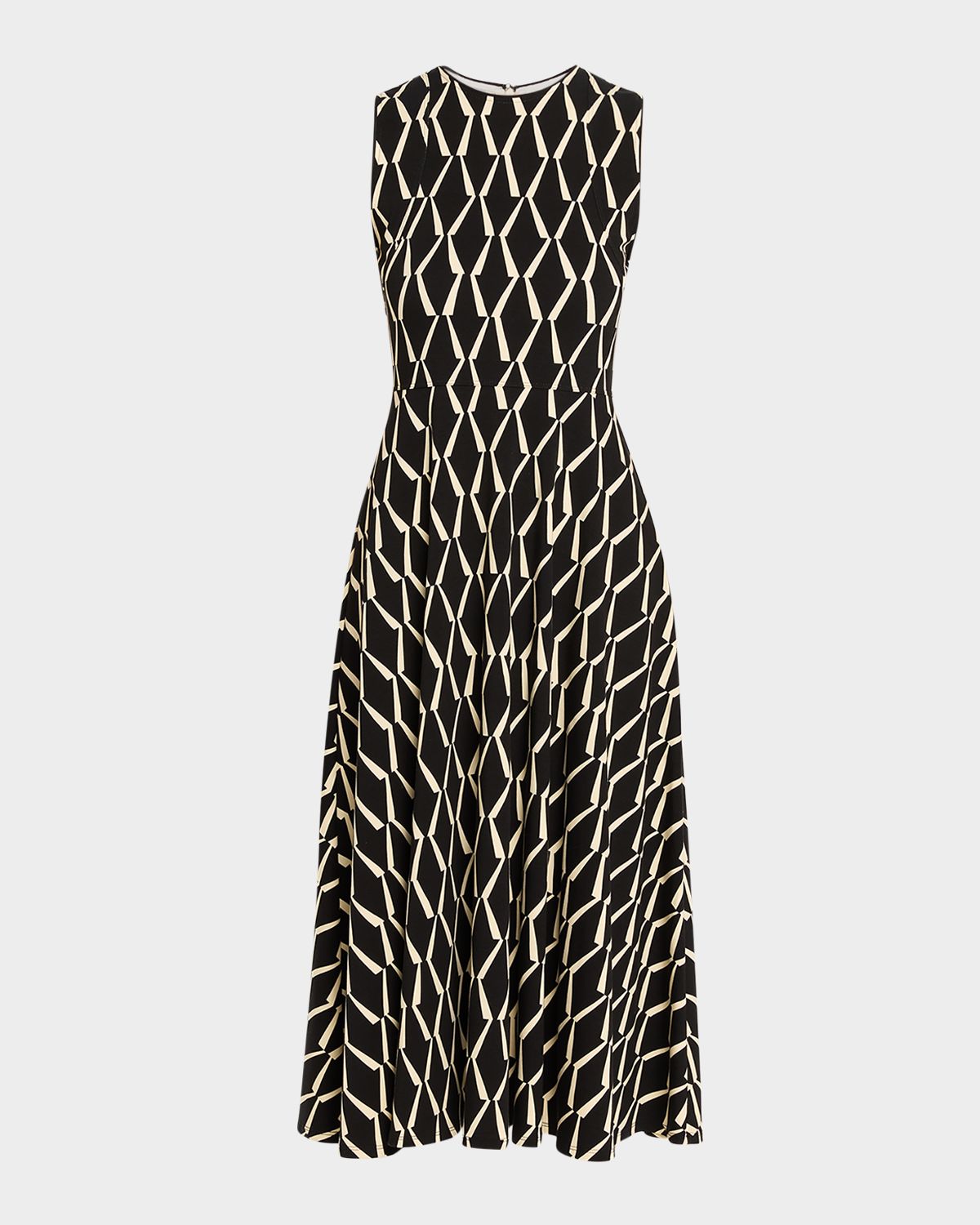 Max Mara Sleeveless Geometric-Print Jersey Midi Dress