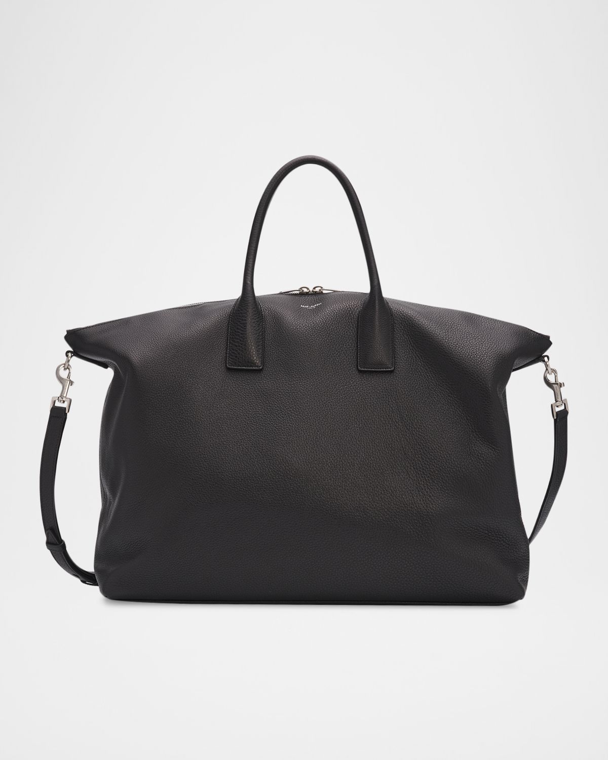Saint Laurent Men 's Grained Leather Bowling Tote Bag | Thumbnail 7